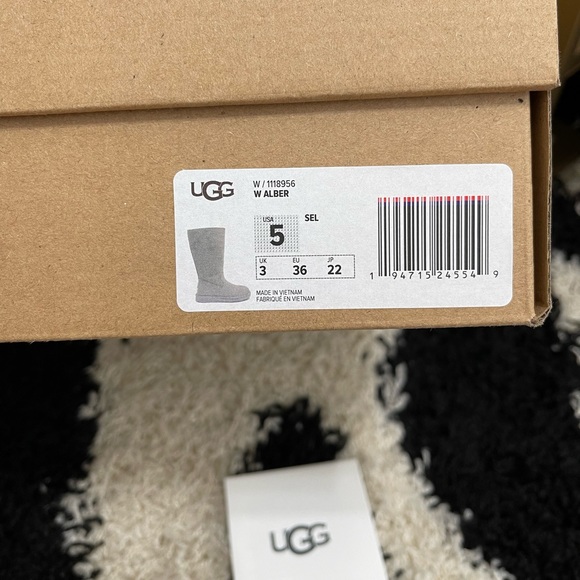 NIB Women’s Size 5 (European Size 36) UGG Alber Tall Zipper Winter Boots In Grey - Picture 4 of 13